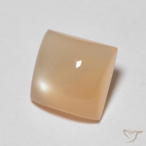 1.31ct Natural Laranja Médio Pedra da Lua, Quadrado, Transparente