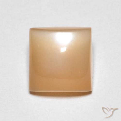 1.35ct Natural Dourado Pêssego Claro Pedra da Lua, Quadrado, Transparente