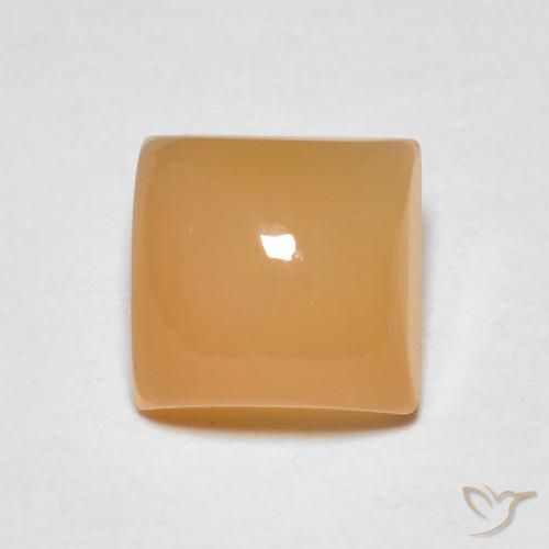 1.18ct Natural tangerina dourada Pedra da Lua, Quadrado, Transparente