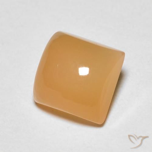 Pedra da Lua tangerina dourada Natural 1.18ct, Quadrado, Transparente