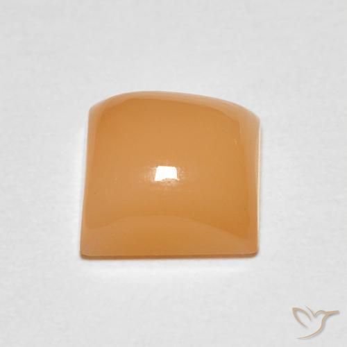 Pedra da Lua tangerina dourada Natural 1.18ct, Quadrado, Transparente