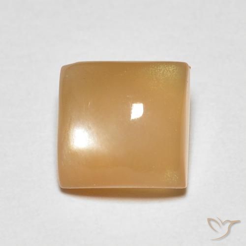 1.14ct Natural creme de laranja Pedra da Lua, Quadrado, Transparente
