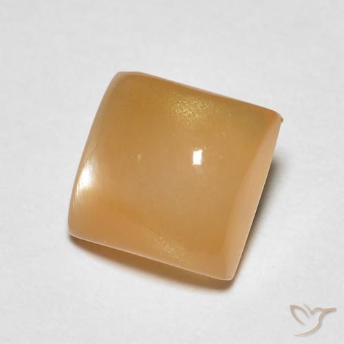 Pedra da Lua creme de laranja Natural 1.14ct, Quadrado, Transparente
