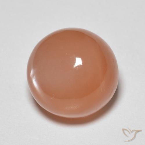 Pedra da Lua pêssego laranja Natural 5.46ct, Redondo, Translúcido