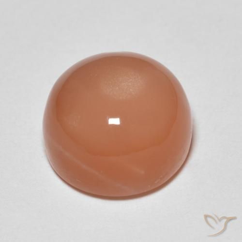 Pedra da Lua pêssego laranja Natural 5.46ct, Redondo, Translúcido