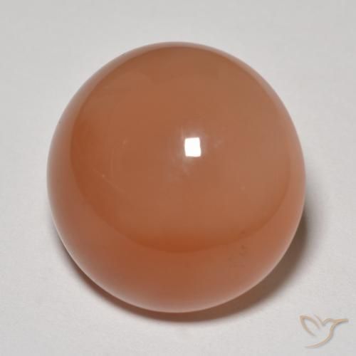 Pedra da Lua Laranja Melão Natural 14.30ct, Redondo, Translúcido