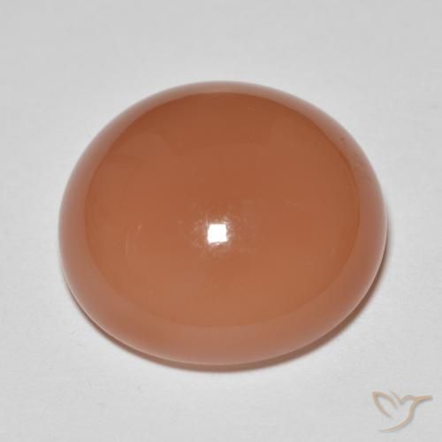 Pedra da Lua Laranja Melão Natural 14.30ct, Redondo, Translúcido