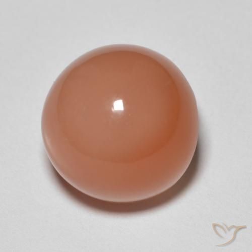 Pedra da Lua Laranja Avermelhado Claro Natural 5.35ct, Redondo, Translúcido