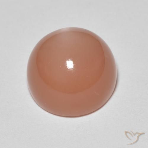 Pedra da Lua Laranja Avermelhado Claro Natural 5.35ct, Redondo, Translúcido
