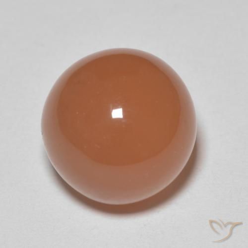5.21ct Natural laranja avermelhado Pedra da Lua, Redondo, Translúcido