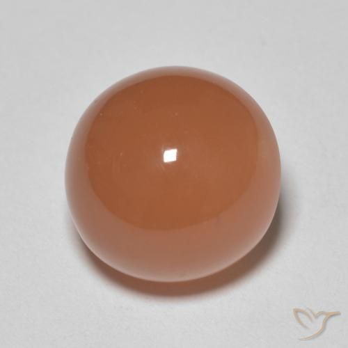 Pedra da Lua laranja avermelhado Natural 5.21ct, Redondo, Translúcido