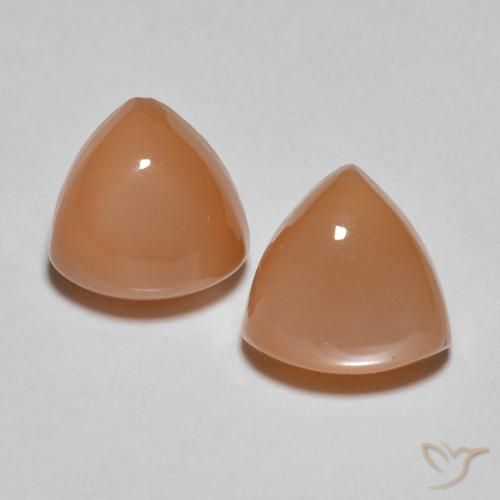 3.80ctw Natural Laranja Melão Pedra da Lua, Trilhão, Translúcido
