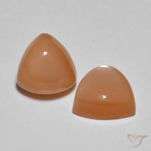 Pedras preciosas de Pedra da Lua Laranja Melão natural de 3.80 ct, Trilhão, Translúcido