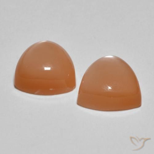 Pedras preciosas de Pedra da Lua Laranja Melão natural de 3.80 ct, Trilhão, Translúcido