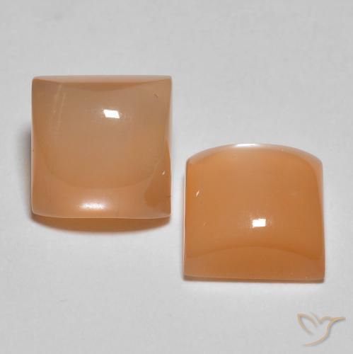 Pedras preciosas de Pedra da Lua pêssego laranja natural de 4.38 ct, Quadrado, Translúcido