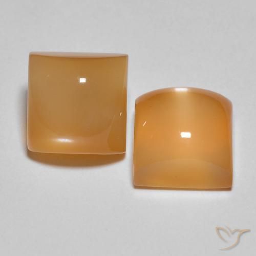 Pedras preciosas de Pedra da Lua creme de laranja natural de 5.33 ct, Quadrado, Translúcido
