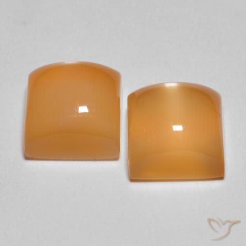 Pedras preciosas de Pedra da Lua creme de laranja natural de 5.33 ct, Quadrado, Translúcido