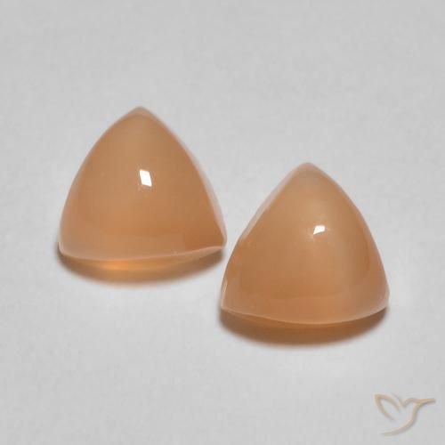 1.25ctw Natural Laranja Melão Pedra da Lua, Trilhão, Translúcido