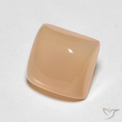 Pedra da Lua Laranja Melão Natural 1.30ct, Quadrado, Translúcido