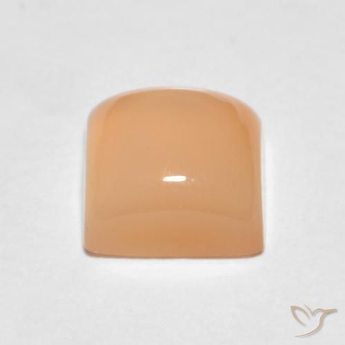 Pedra da Lua Laranja Melão Natural 1.30ct, Quadrado, Translúcido