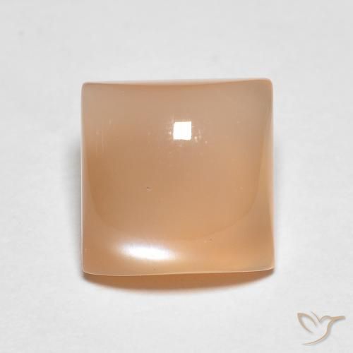 1.95ct Natural Laranja Melão Pedra da Lua, Quadrado, Translúcido