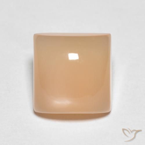 2.14ct Natural Laranja Melão Pedra da Lua, Quadrado, Translúcido