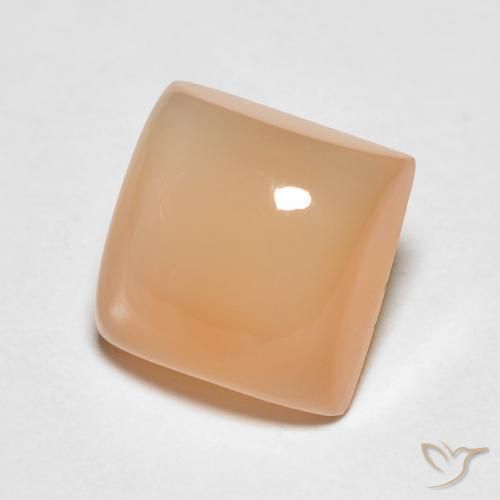 Pedra da Lua Laranja Melão Natural 2.14ct, Quadrado, Translúcido