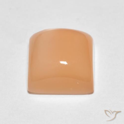 Pedra da Lua Laranja Melão Natural 2.14ct, Quadrado, Translúcido