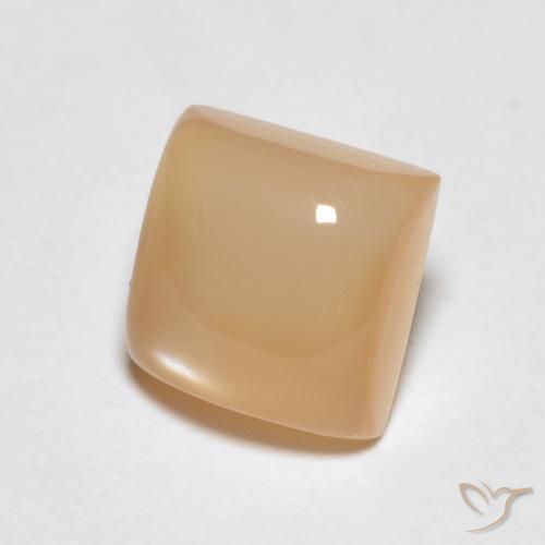 Pedra da Lua Laranja Melão Natural 1.35ct, Quadrado, Translúcido