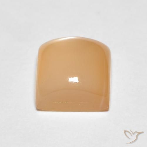 Pedra da Lua Laranja Melão Natural 1.35ct, Quadrado, Translúcido