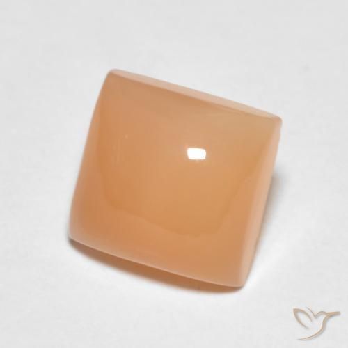 Pedra da Lua pêssego laranja Natural 1.74ct, Quadrado, Translúcido