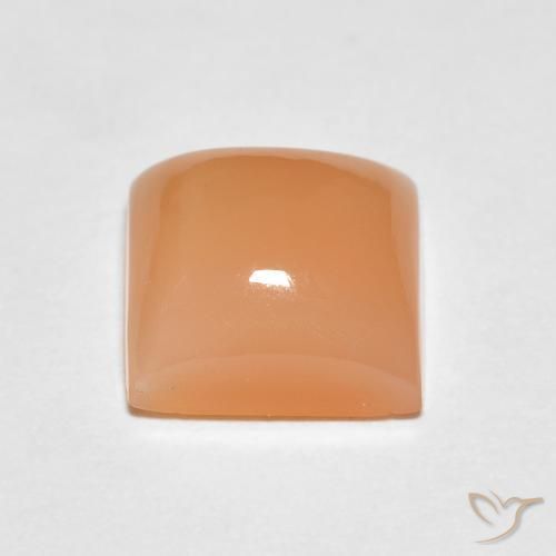 Pedra da Lua pêssego laranja Natural 1.74ct, Quadrado, Translúcido