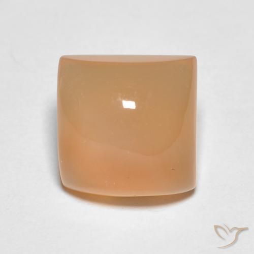 2.13ct Natural pêssego laranja Pedra da Lua, Quadrado, Translúcido
