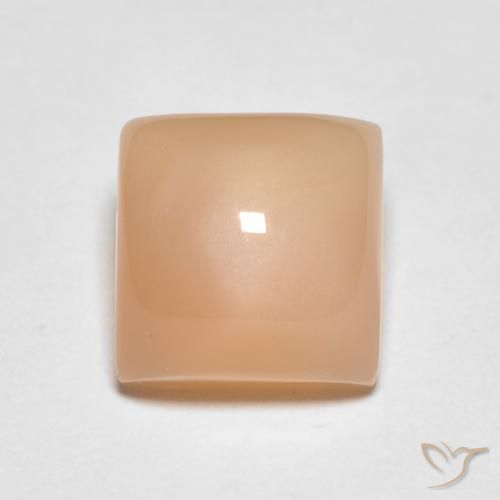 2.28ct Natural Laranja Médio Pedra da Lua, Quadrado, Translúcido