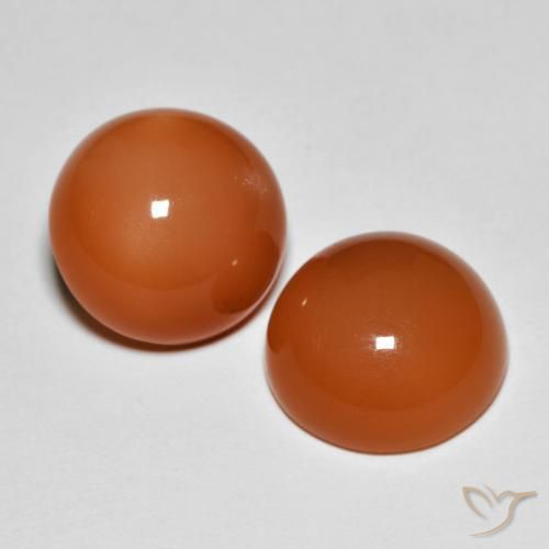 Pedras preciosas de Pedra da Lua laranja avermelhado natural de 10.76 ct, Redondo, Opaco