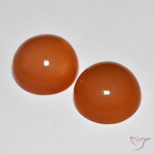 Pedras preciosas de Pedra da Lua laranja avermelhado natural de 10.76 ct, Redondo, Opaco