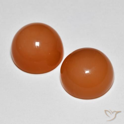 Pedras preciosas de Pedra da Lua Laranja Profundo natural de 12.55 ct, Redondo, Translúcido