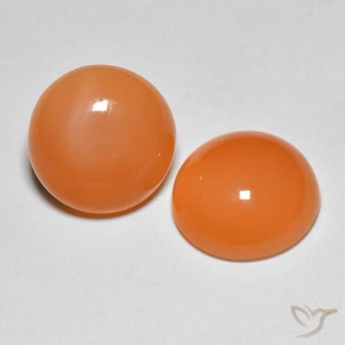 Pedras preciosas de Pedra da Lua Laranja Médio natural de 8.46 ct, Redondo, Translúcido