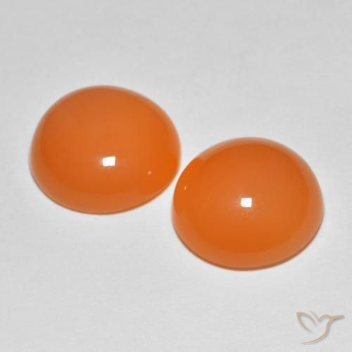 Pedras preciosas de Pedra da Lua Laranja Médio natural de 8.46 ct, Redondo, Translúcido