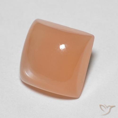 Pedra da Lua Laranja Melão Natural 2.06ct, Quadrado, Translúcido