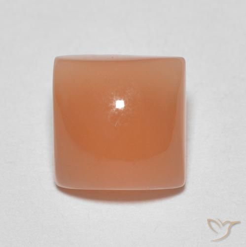 1.92ct Natural pêssego laranja Pedra da Lua, Quadrado, Translúcido