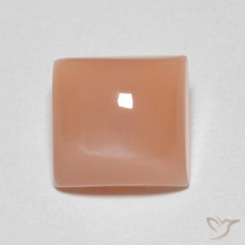 1.92ct Natural Laranja Pêssego Claro Pedra da Lua, Quadrado, Translúcido