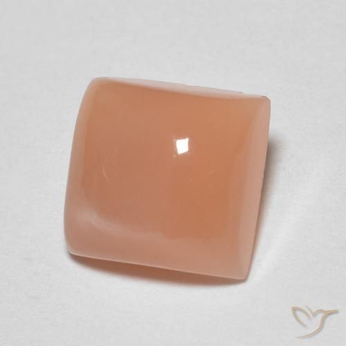 Pedra da Lua Laranja Pêssego Claro Natural 1.92ct, Quadrado, Translúcido