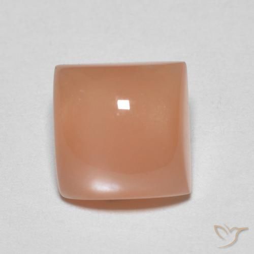 1.85ct Natural pêssego laranja Pedra da Lua, Quadrado, Translúcido