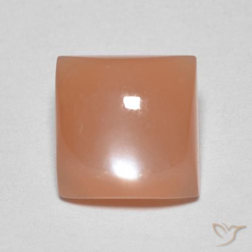 1.82ct Natural Laranja Melão Pedra da Lua, Quadrado, Translúcido
