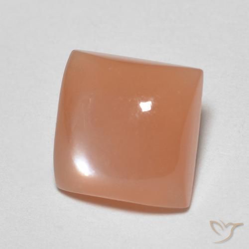 Pedra da Lua Laranja Melão Natural 1.82ct, Quadrado, Translúcido