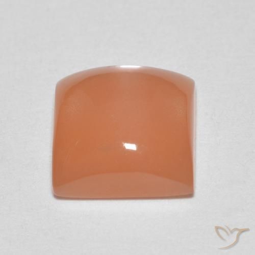 Pedra da Lua Laranja Melão Natural 1.82ct, Quadrado, Translúcido