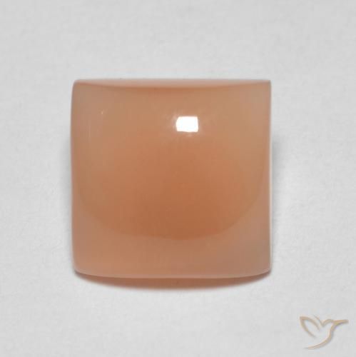 1.70ct Natural Laranja Melão Pedra da Lua, Quadrado, Translúcido