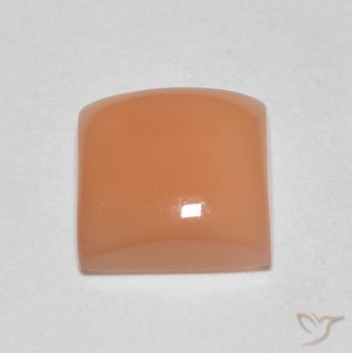 Pedra da Lua Laranja Melão Natural 1.70ct, Quadrado, Translúcido
