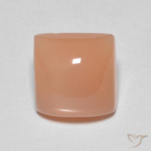1.81ct Natural Laranja Pêssego Claro Pedra da Lua, Quadrado, Translúcido